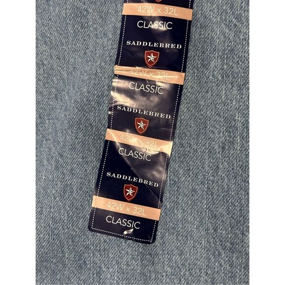 NEW WITH TAGS Saddlebred Men's Blue Classic Fit LT BLU Jeans Size 42W x 32L - Picture 5 of 8